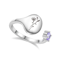 Ring met Geboortebloem en Geboortesteen