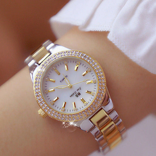 Dames quartz horloge met glanzende details – Esmée