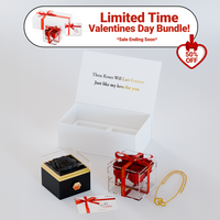 Eeuwige Rozenbox Set met Gegraveerde Ketting