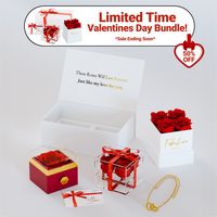 Eeuwige Rozenbox Set met Rozenboeket