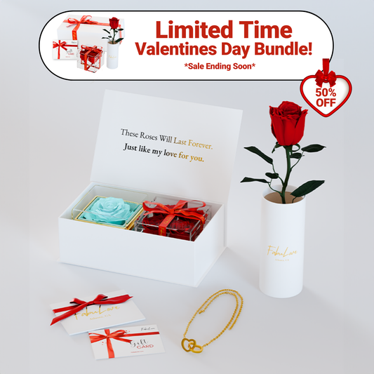 Eeuwige Rozenbox Set met Losse Roos